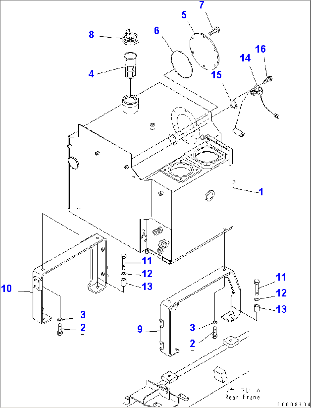 FUEL¤ HYDRAULIC TANK AND MOUNTING PARTS(#51001-)