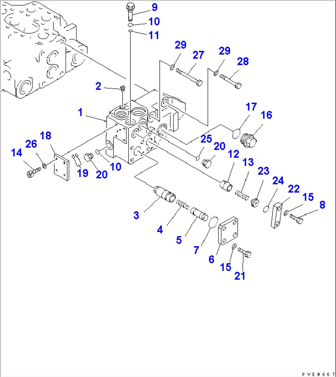 CONTROL VALVE (2-SPOOL) (2/3)(#50001-)