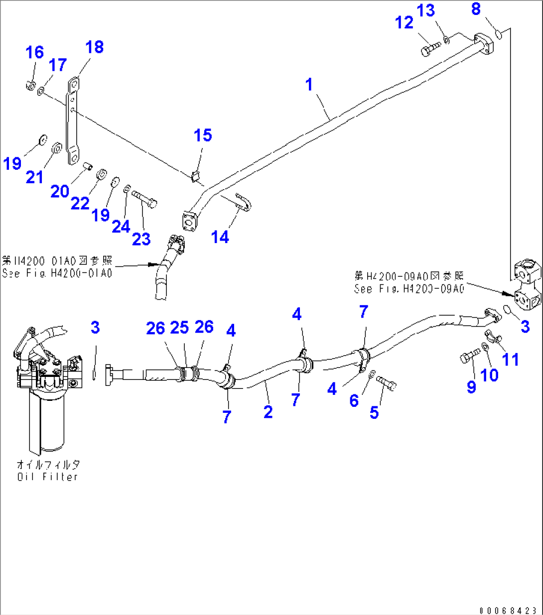 HYDRAULIC PIPING (RETURN LINE)(#75001-75709)
