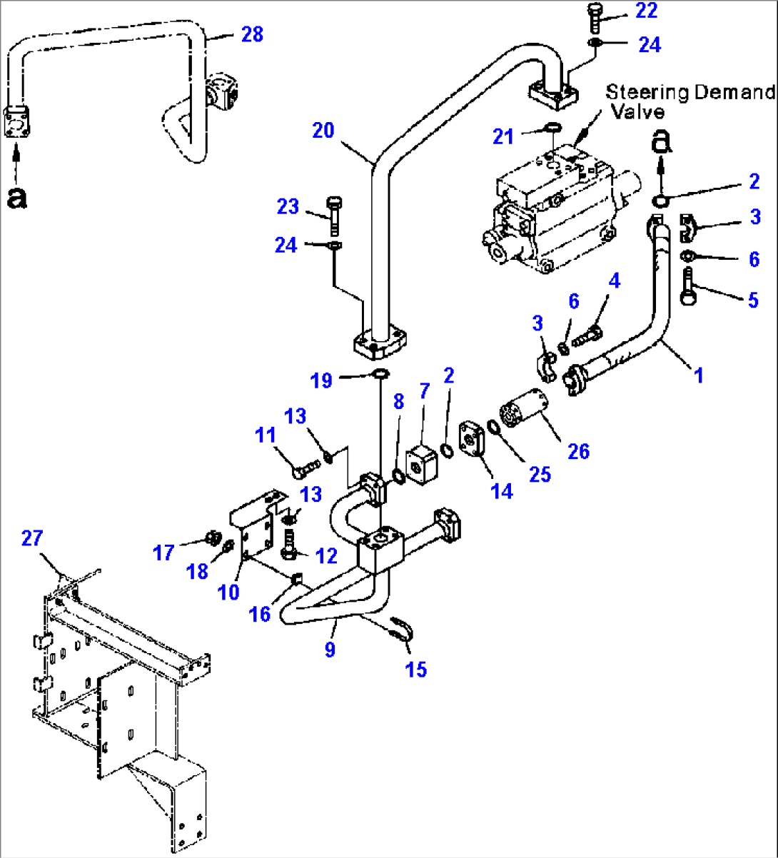 H4200-04A0 HYDRAULIC PIPING STEERING PUMP TO DEMAND VALVE (2/2)