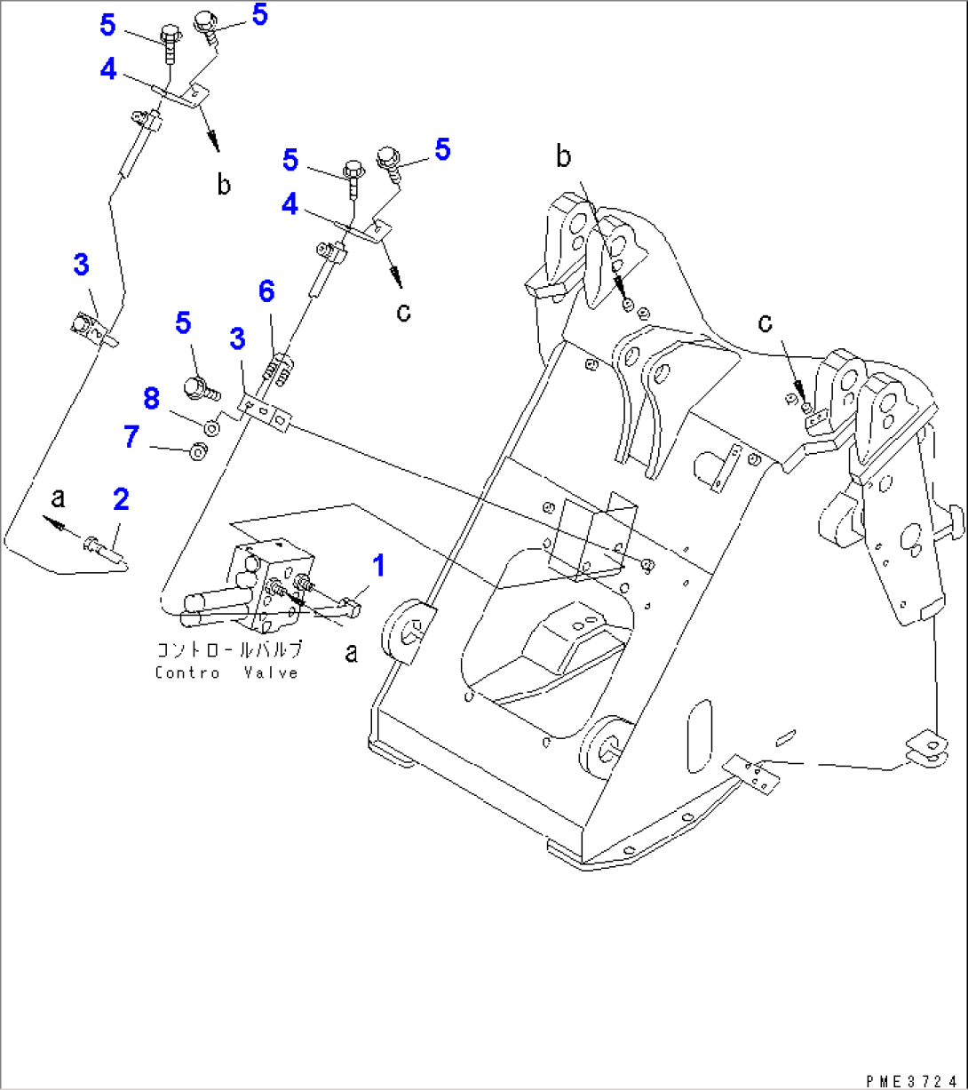 FRONT FRAME (2/2) (PIPING) (WITH 3-SPOOL VALVE)