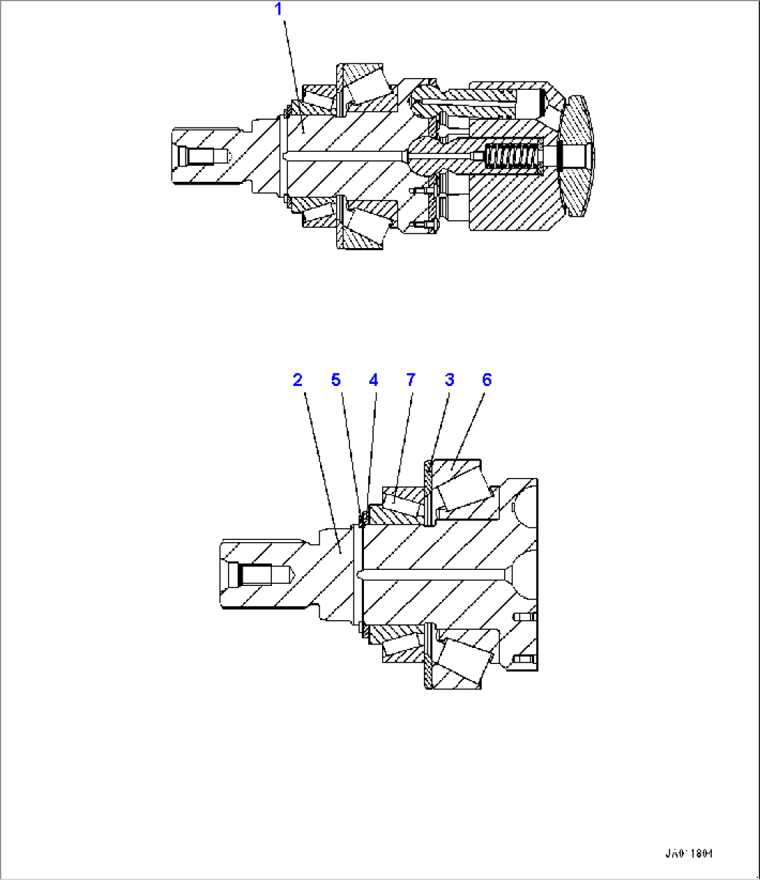 Hydrostatic Transmission (HST) Pump and Motor, Inner Parts, Motor 1 (3/6) (#85001-)