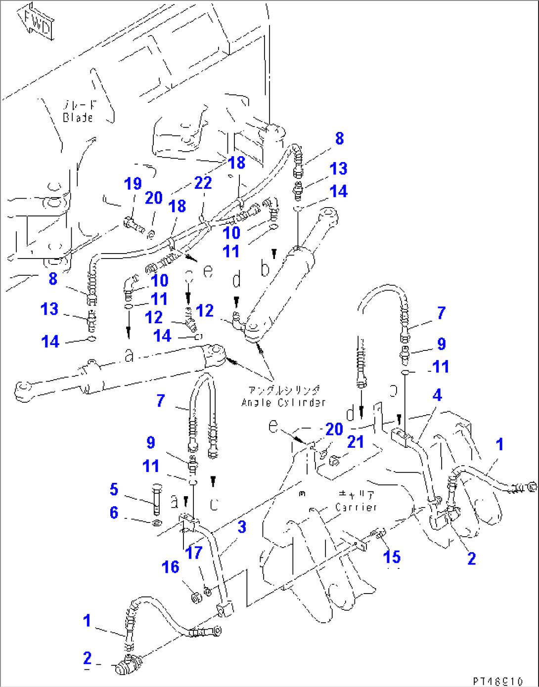 PITCH AND ANGLE SNOW PLOW (3/3) (ANGLE CYLINDER LINE)(#60001-)
