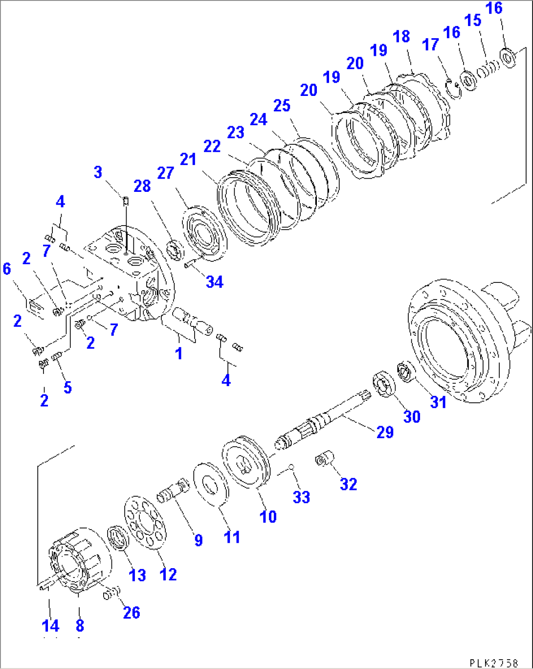 FINAL DRIVE (TRAVEL MOTOR 1/3) (HYDRAULIC MOTOR 1/2)(#1061-1327)