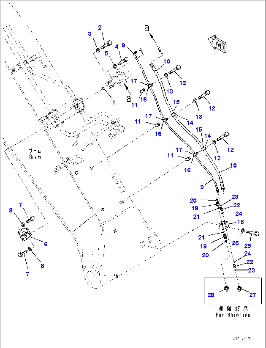 Boom, Arm Cylinder Piping (3/3) (#65001-)