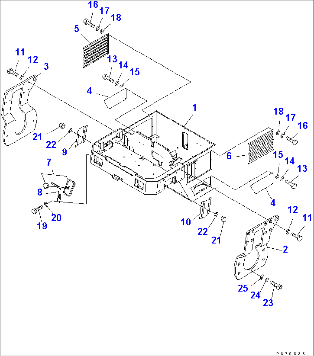 FRONT FRAME AND COVER (1/2) (ROLLER AND ENGINE SIDE COVER)