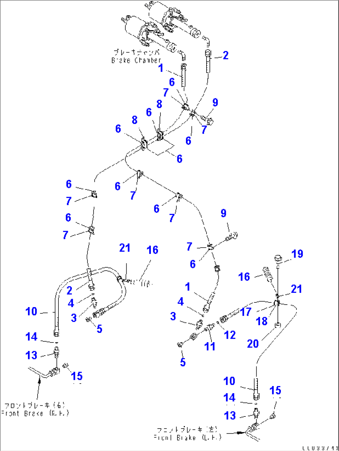 AIR PIPING (FRONT BRAKE LINE)(#1601-)