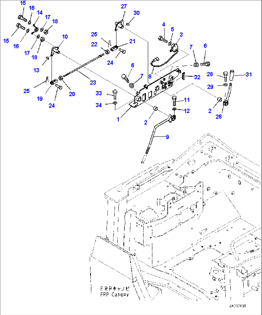 Floor, Work Equipment Lock Lever (#80001-)