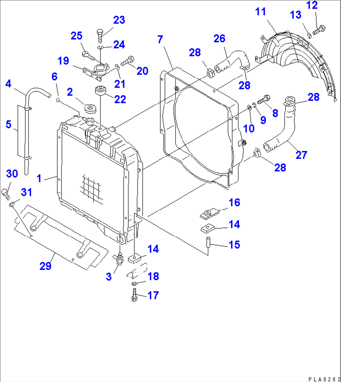 RADIATOR AND PIPING(#61131-61131)