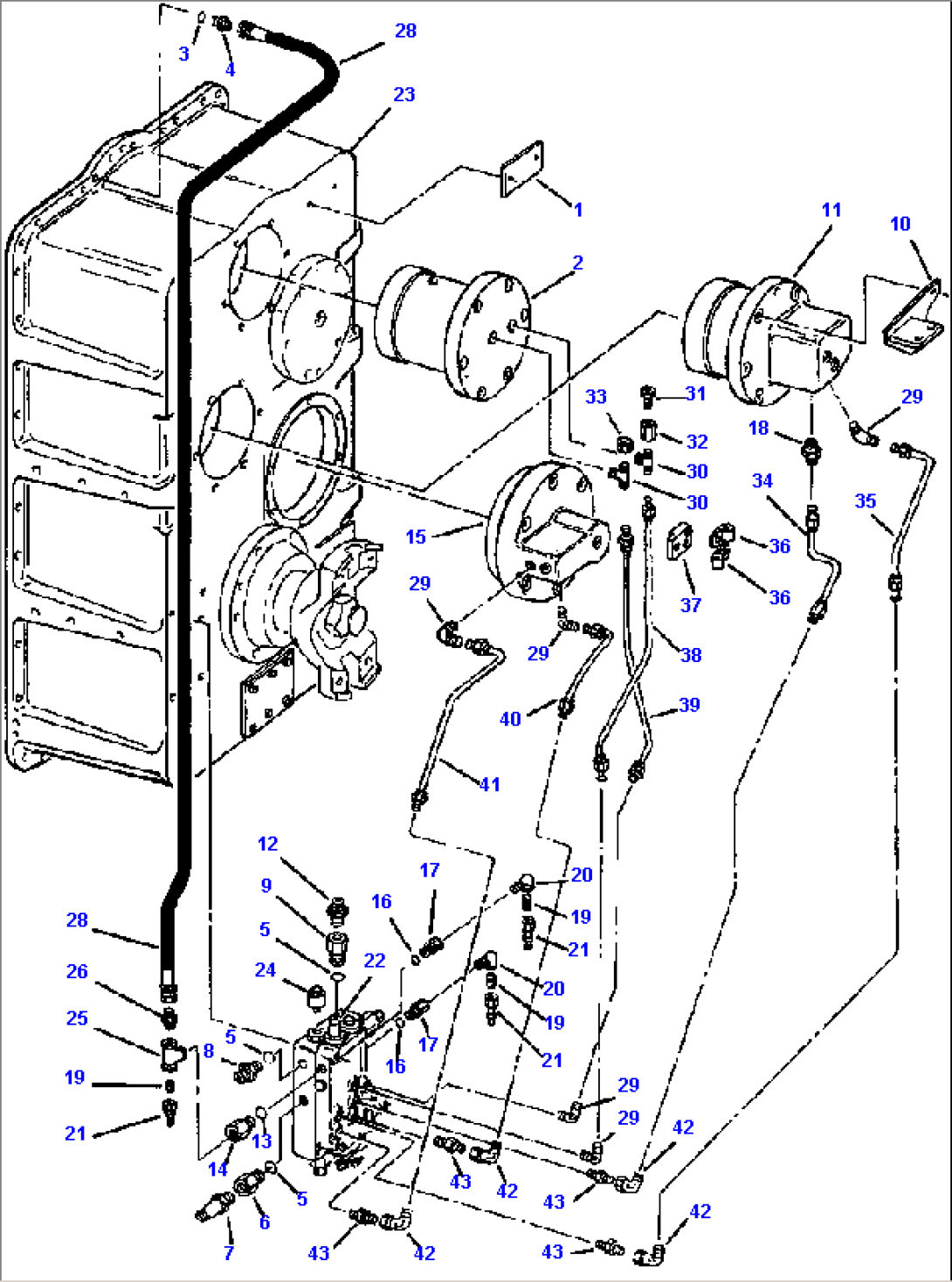 TRANSMISSION FRONT HOUSING LUBE LINES