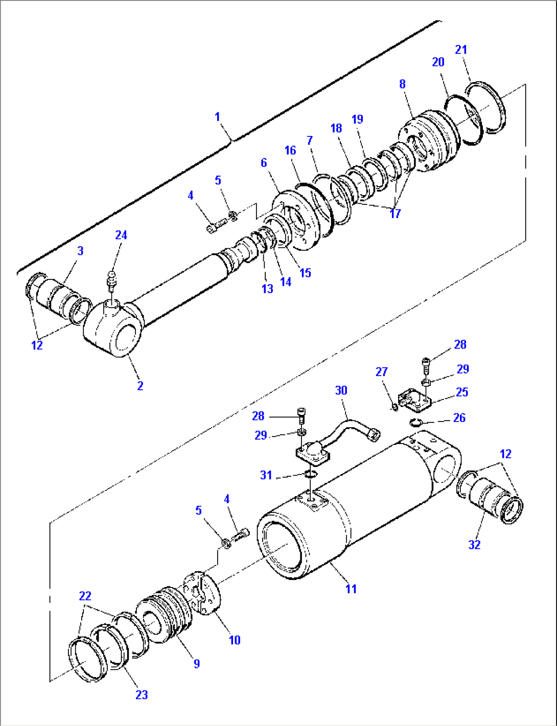 OUTRIGGER OR R.H. BLADE CYLINDER