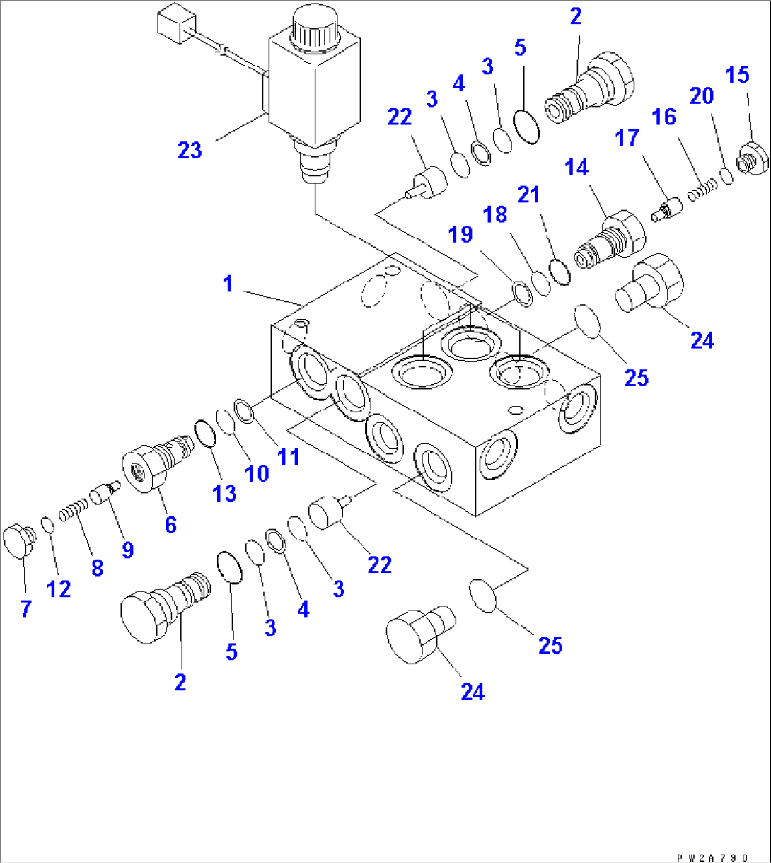 PILOT CHECK VALVE (INNER PARTS) (FOR BLADE SHIFT¤ R.H.) (WITH SCARIFIER¤ POWER TILT AND RIPPER)