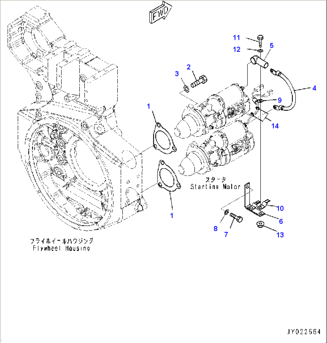 Starting Motor, Motor Mounting (#610861-)