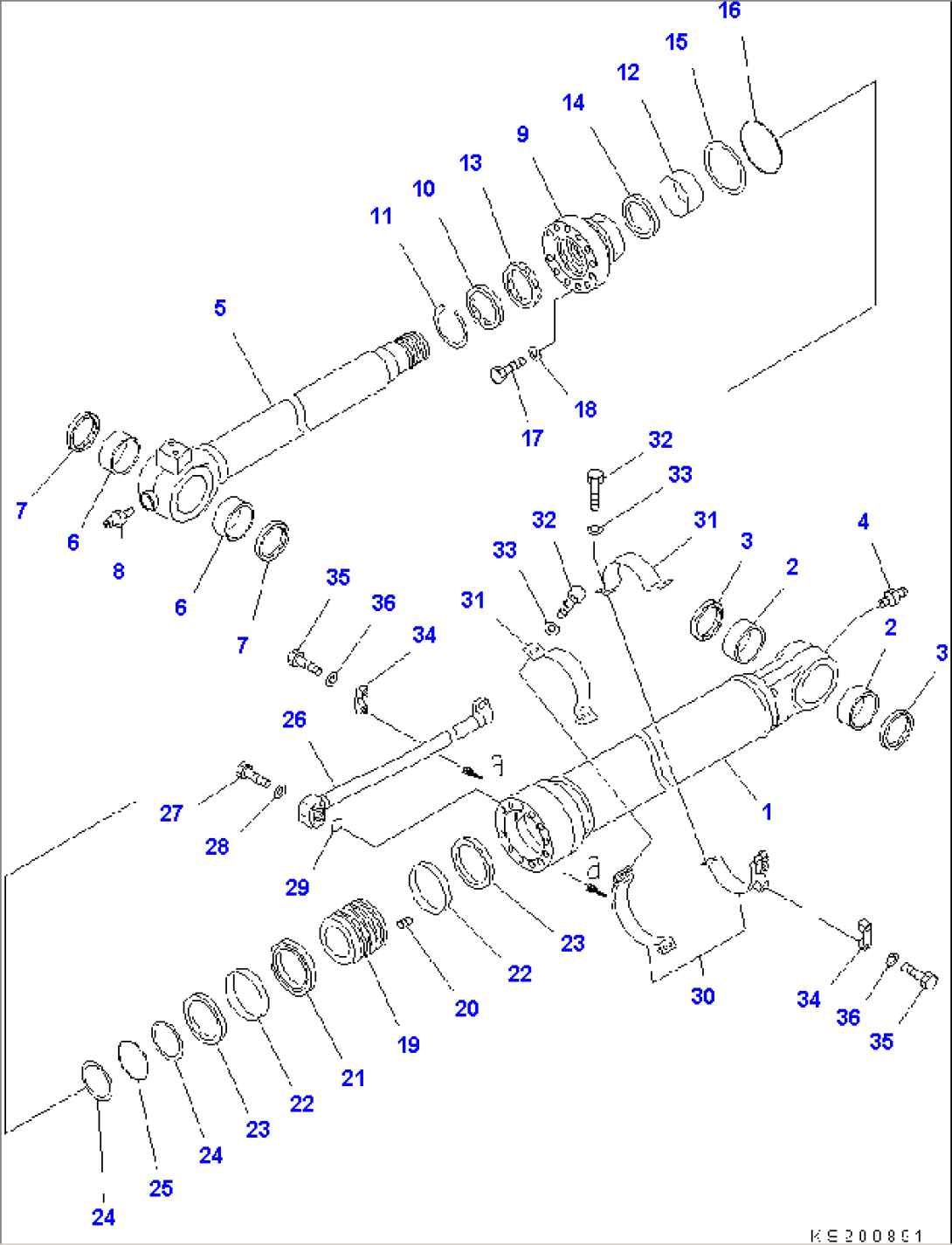 BUCKET CYLINDER (INNER PARTS) (#K50847-)