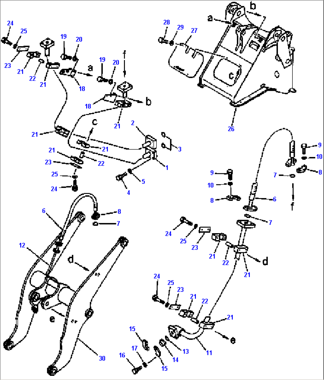 HYDRAULIC PIPING (FRONT ATTACHMENT - FRONT FRAME TO LIFT ARM)