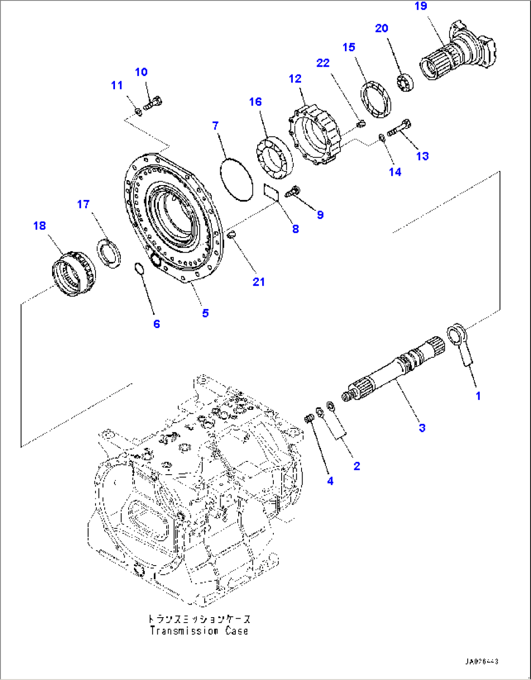Torque Converter and Transmission, Input and Output Shaft (#50001-)