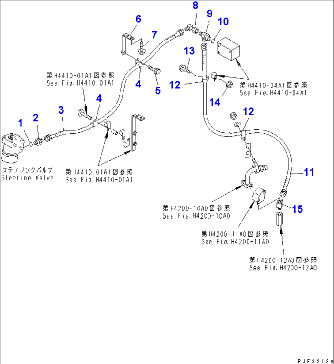 STEERING HYDRAULIC LINE (SUCTION LINE) (WITH JOY STICK STEERING)(#50001-51000)