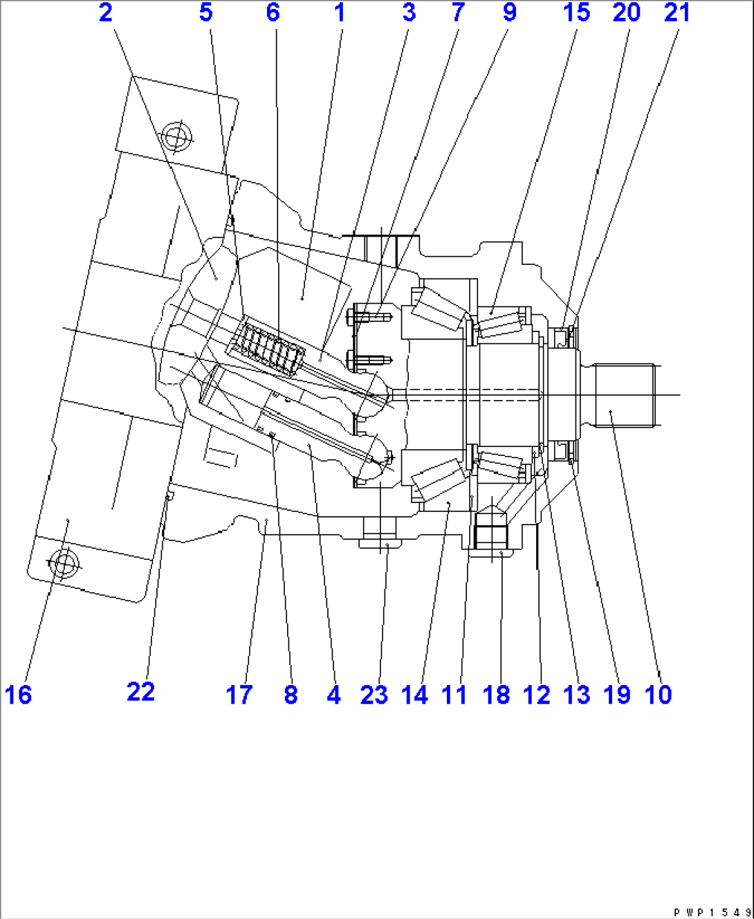 TRAVEL MOTOR (REAR INNER PARTS) (1/2) (20-30KPH TRAVEL)