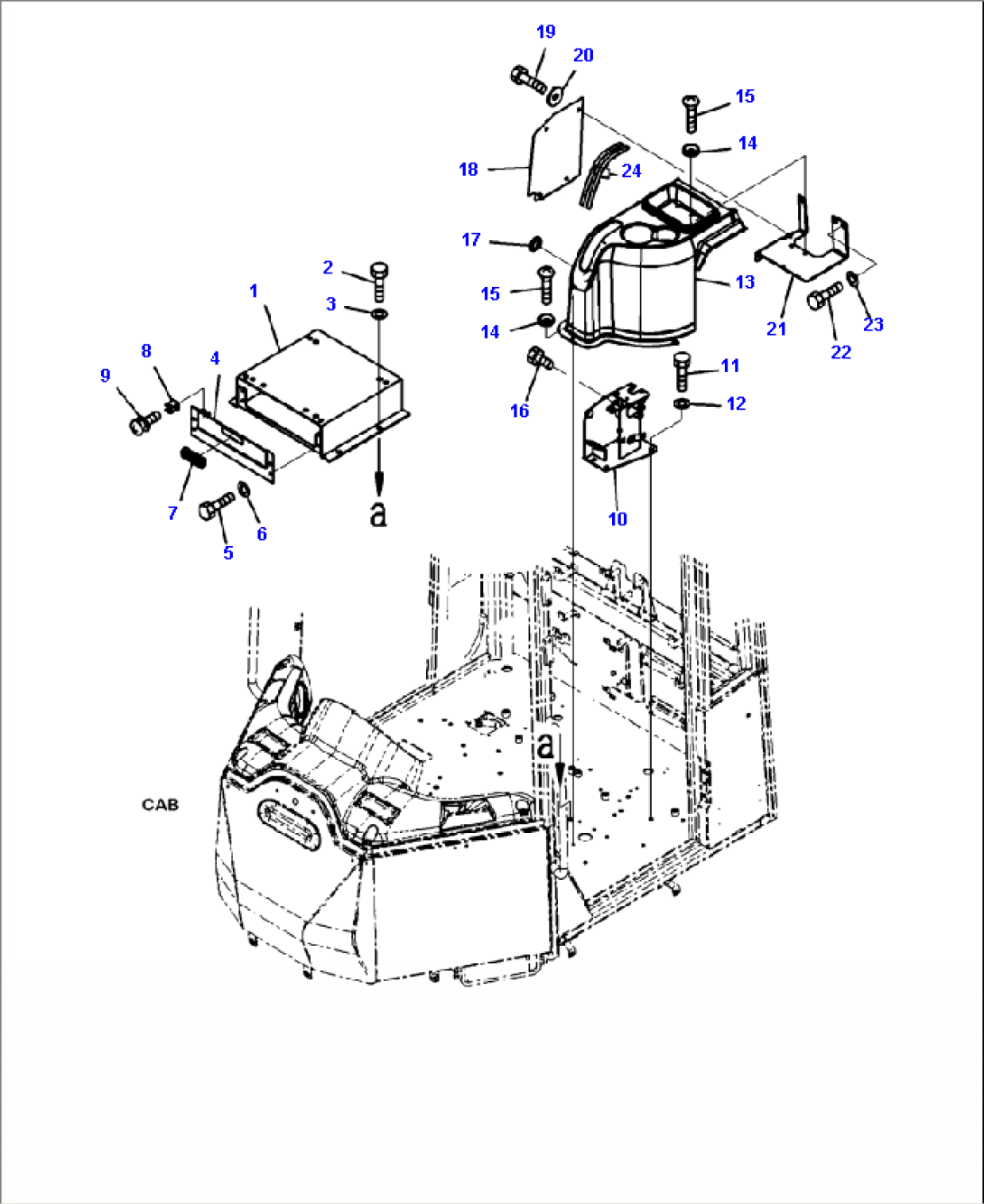 K0210-27A0 FLOOR SEAT BRACKET AND L.H. CONSOLE