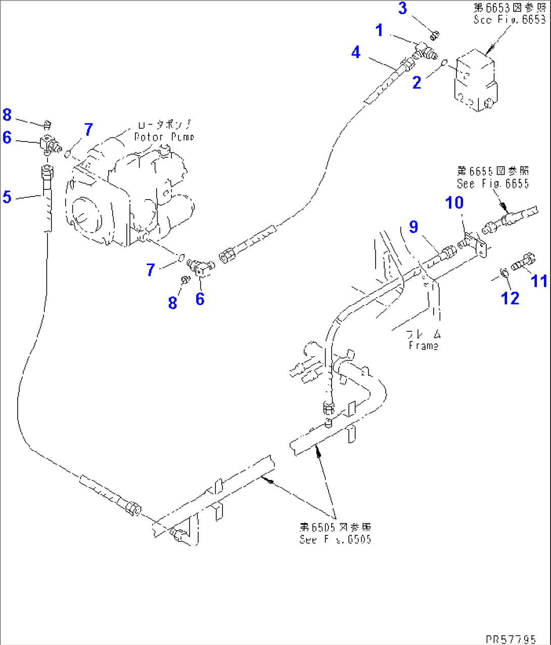 HYDRAULIC PIPING (ROTOR REVOLUTION MOTOR LINE) (4/6)