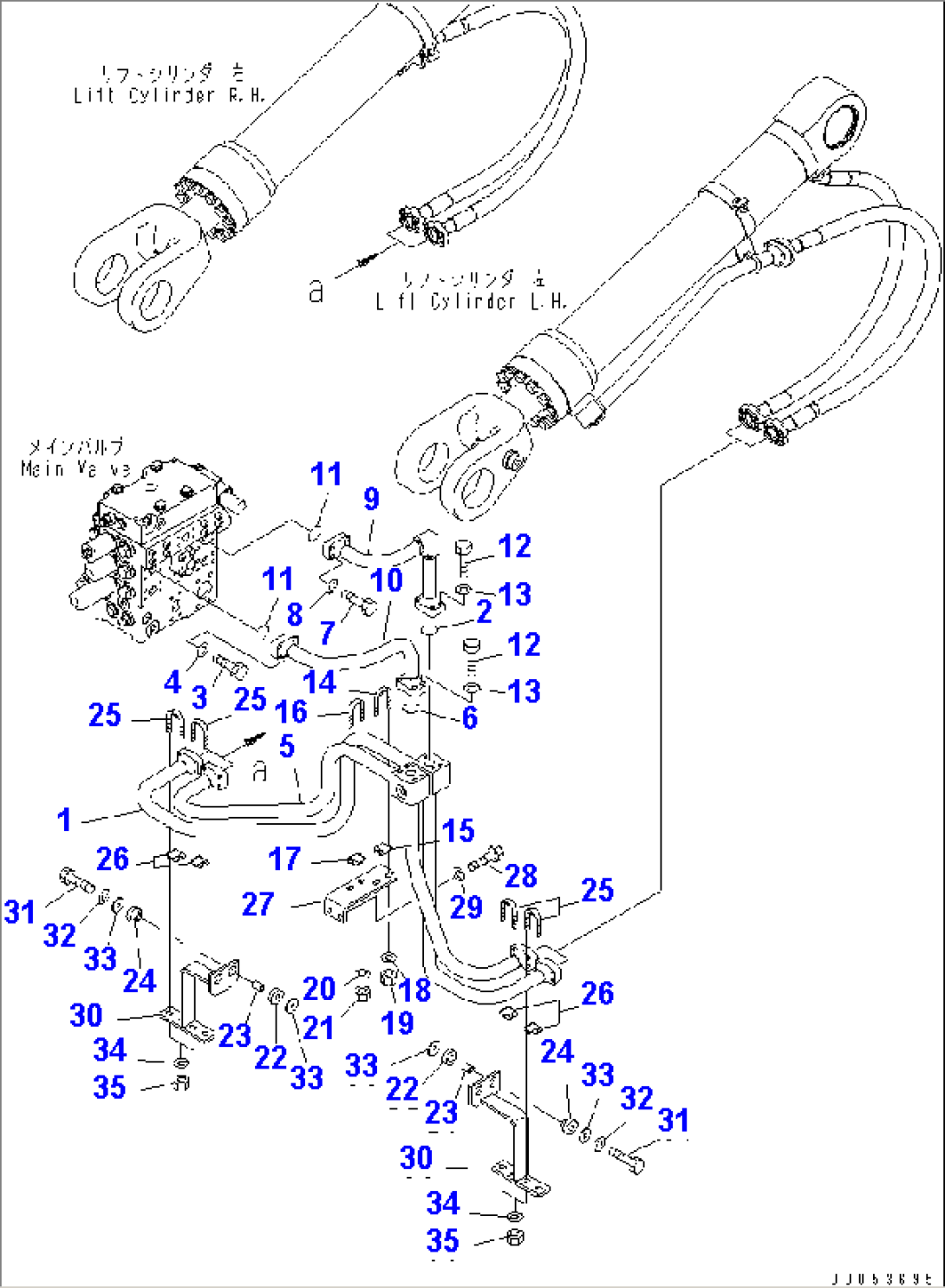 HYDRAULIC PIPING (LIFT CYLINDER LINE) (FOR LOAD METER)(#85001-)