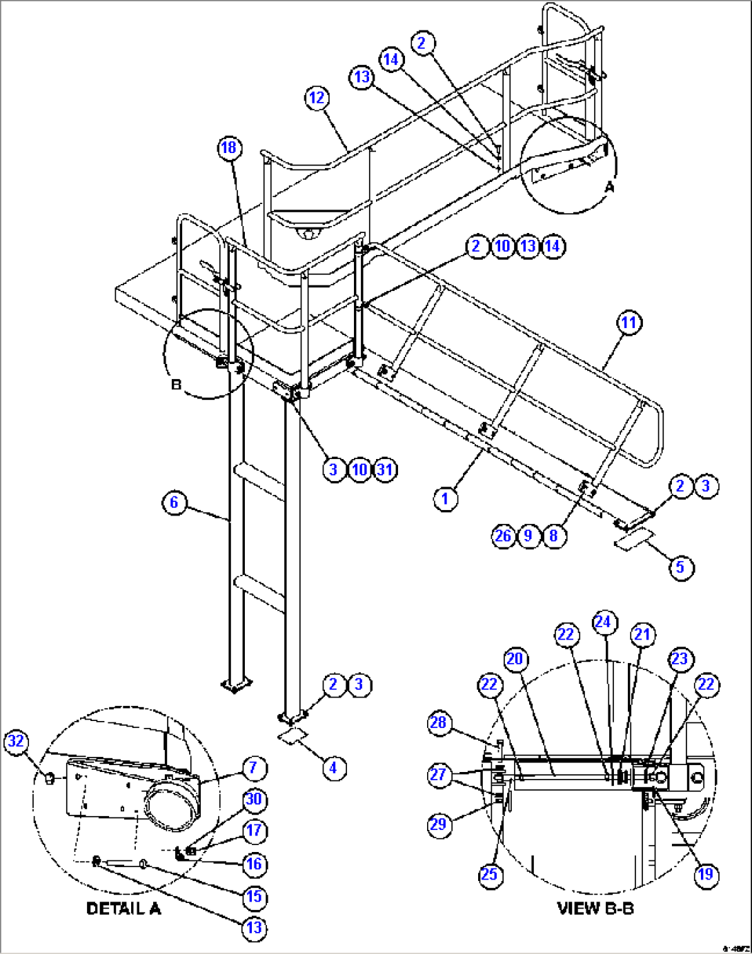 DIAGONAL LADDER & PLATFORM - L.H.