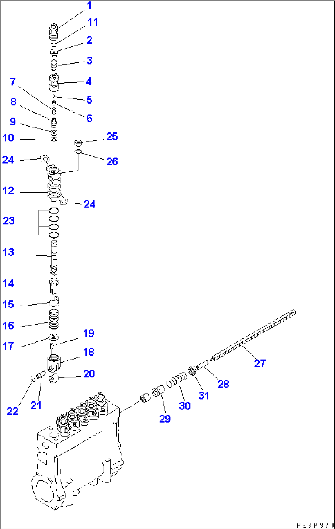 FUEL INJECTION PUMP (PUMP) (L.H.) (2/2) (FOR EC REGULATION) (INNER PARTS)(#12074-)