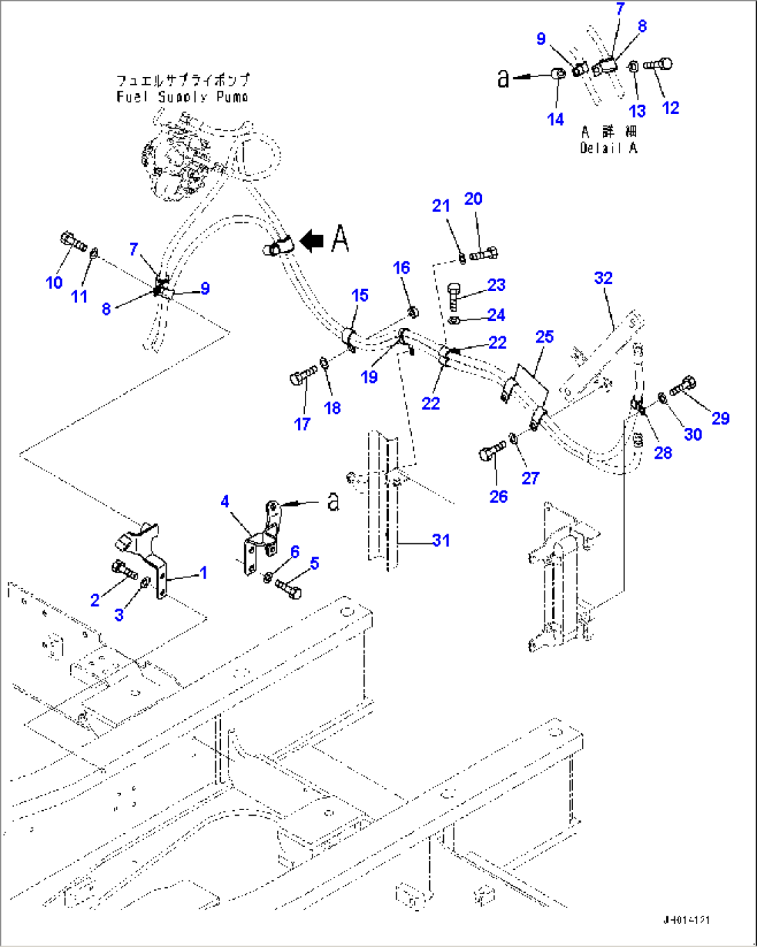 Fuel Supply Piping, Bracket and Clip (#500001-)