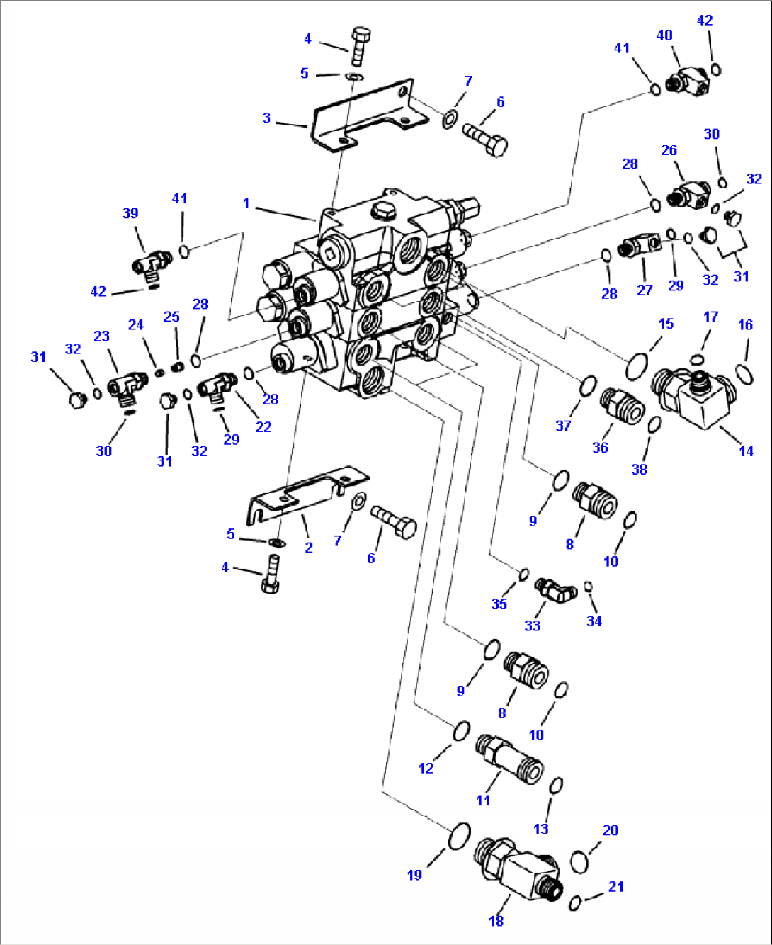 H0120-01A3 MAIN CONTROL VALVE CONNECTING PARTS (3-SPOOL VALVE AND ECSS)