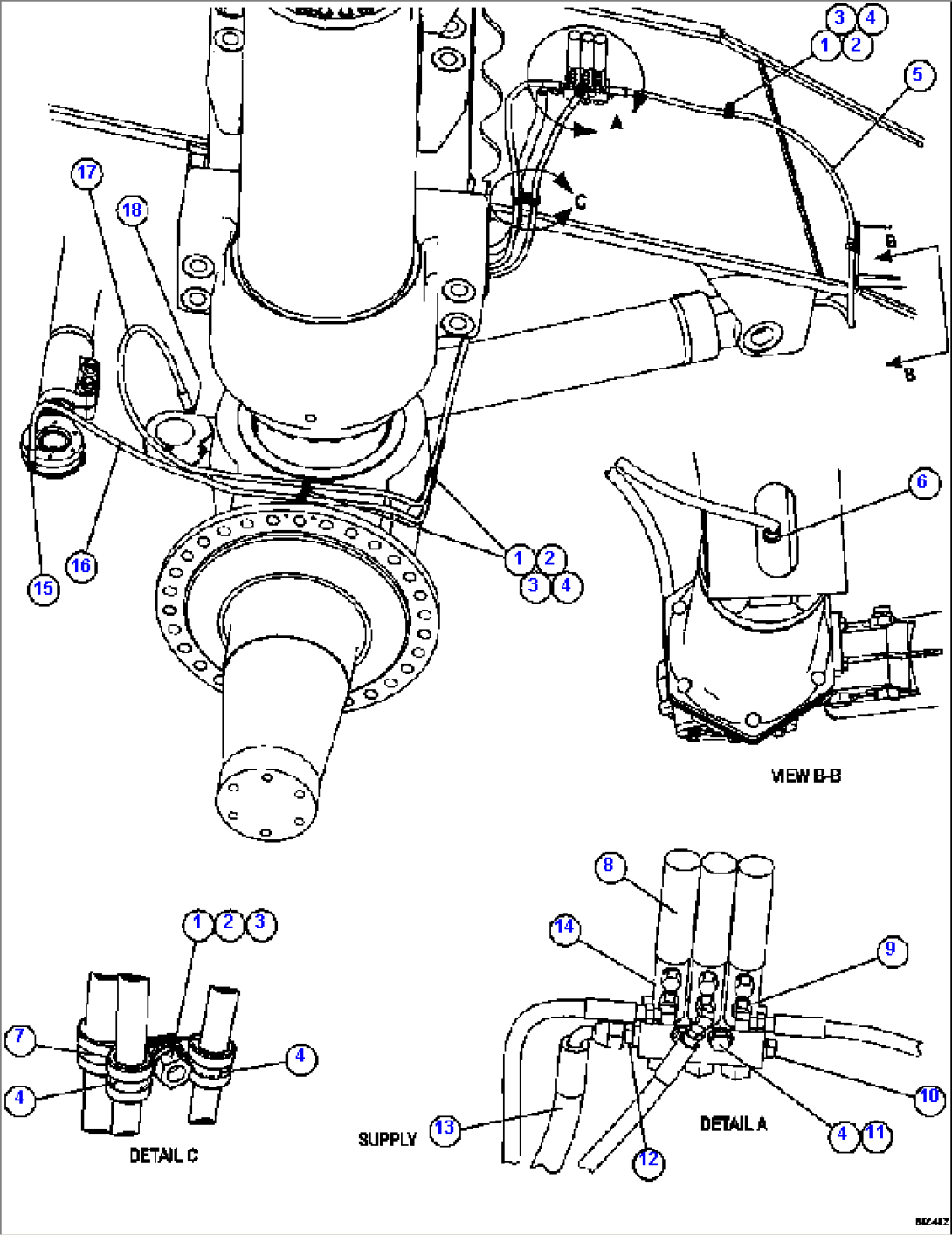 AUTOMATIC LUBRICATION - STEERING PIPING