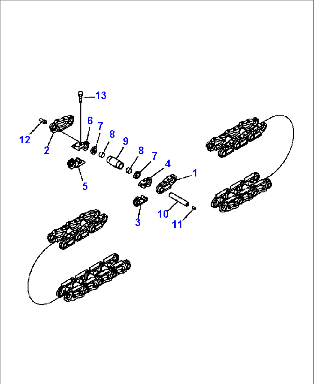 TRACK LINK ASSEMBLY SINGLE GROUSER, LUBRICATE TYPE