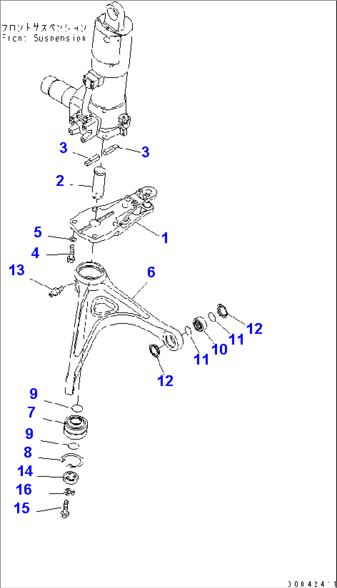 FRONT AXLE (R.H.) (KNUCKLE AND ARM LEVER)(#3001-)