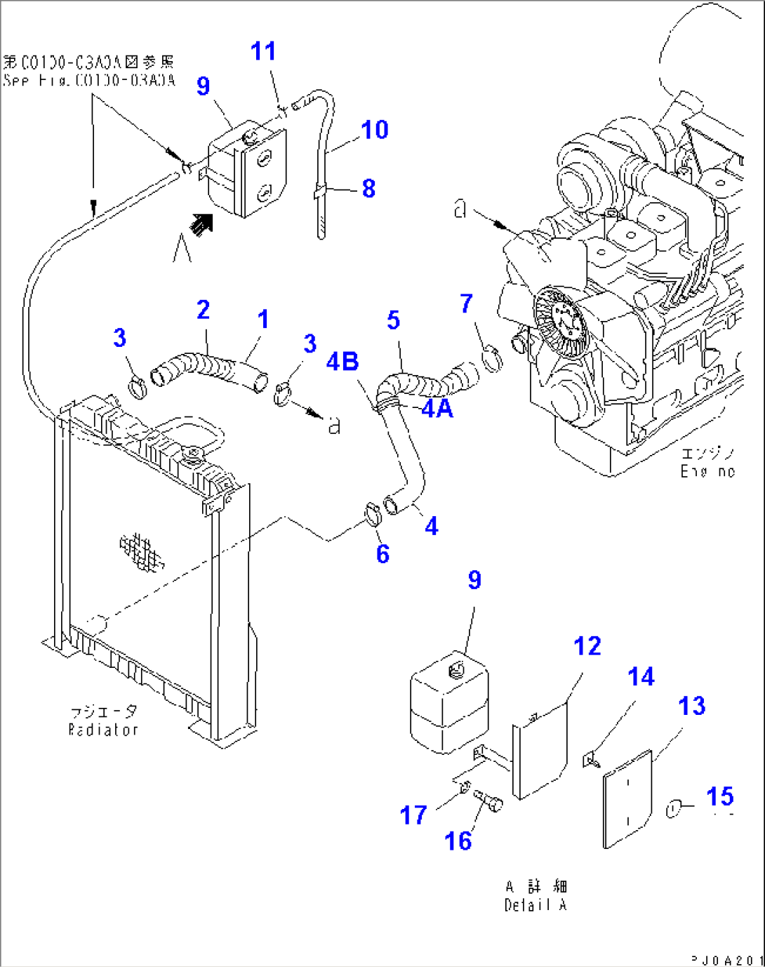 COOLING (RADIATOR PIPING AND RESERVE TANK)(#1801-)