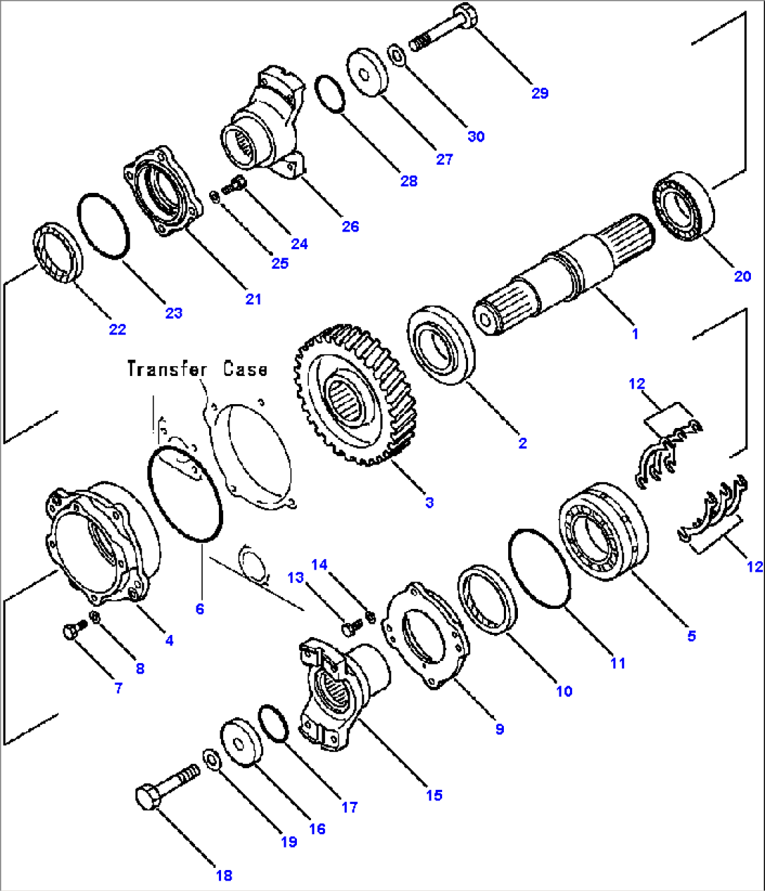TRANSMISSION TRANSFER - LOWER OUTPUT GEARS AND SHAFT