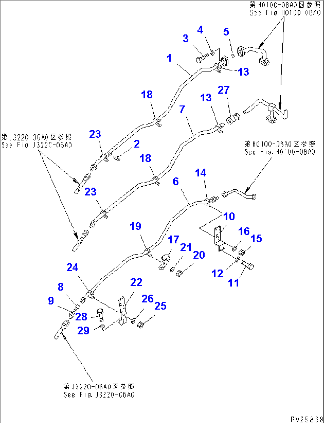 STEERING AND HOIST PIPING (PIPING) (2/5)