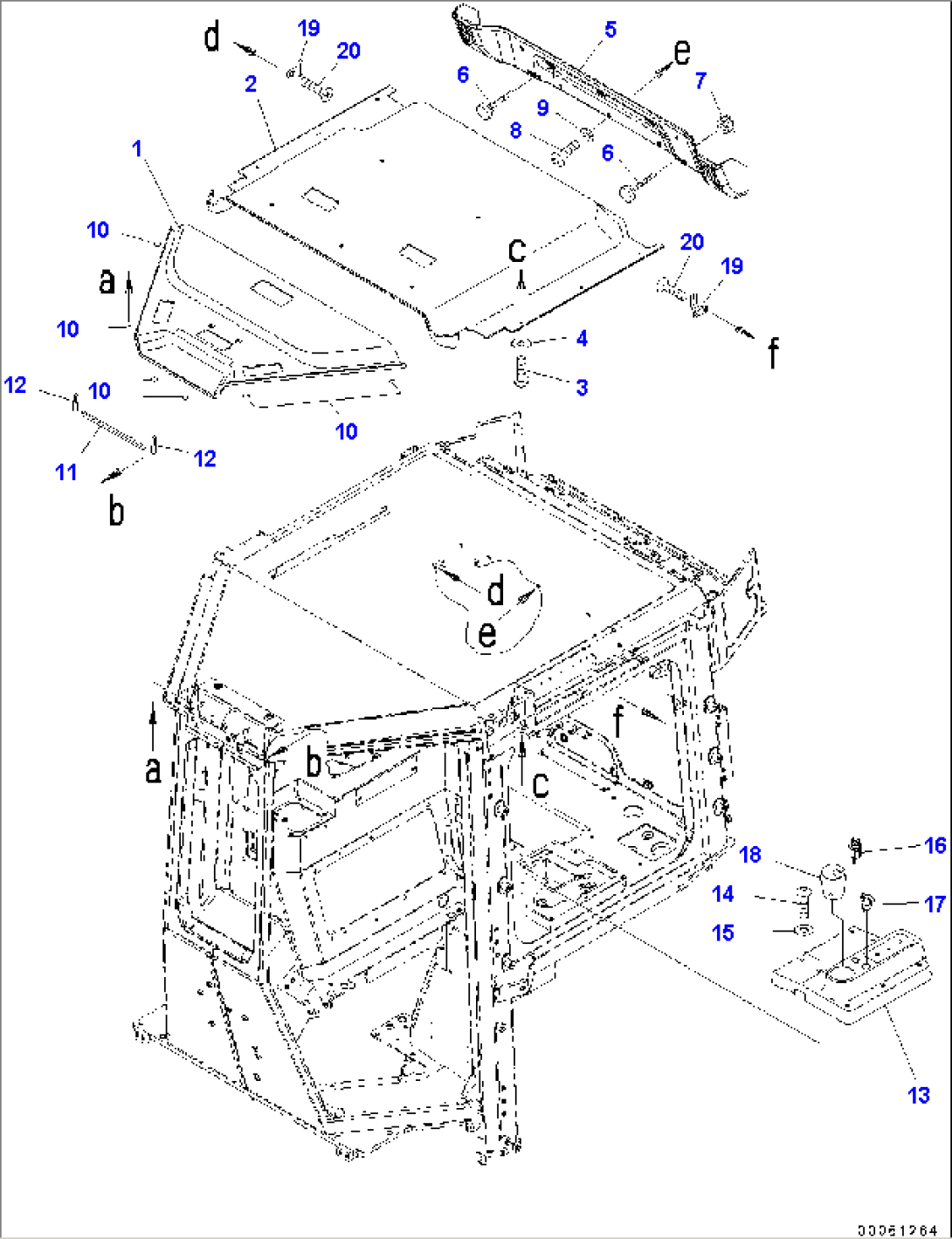 ROPS Cab, Roof Cover (#60001-)