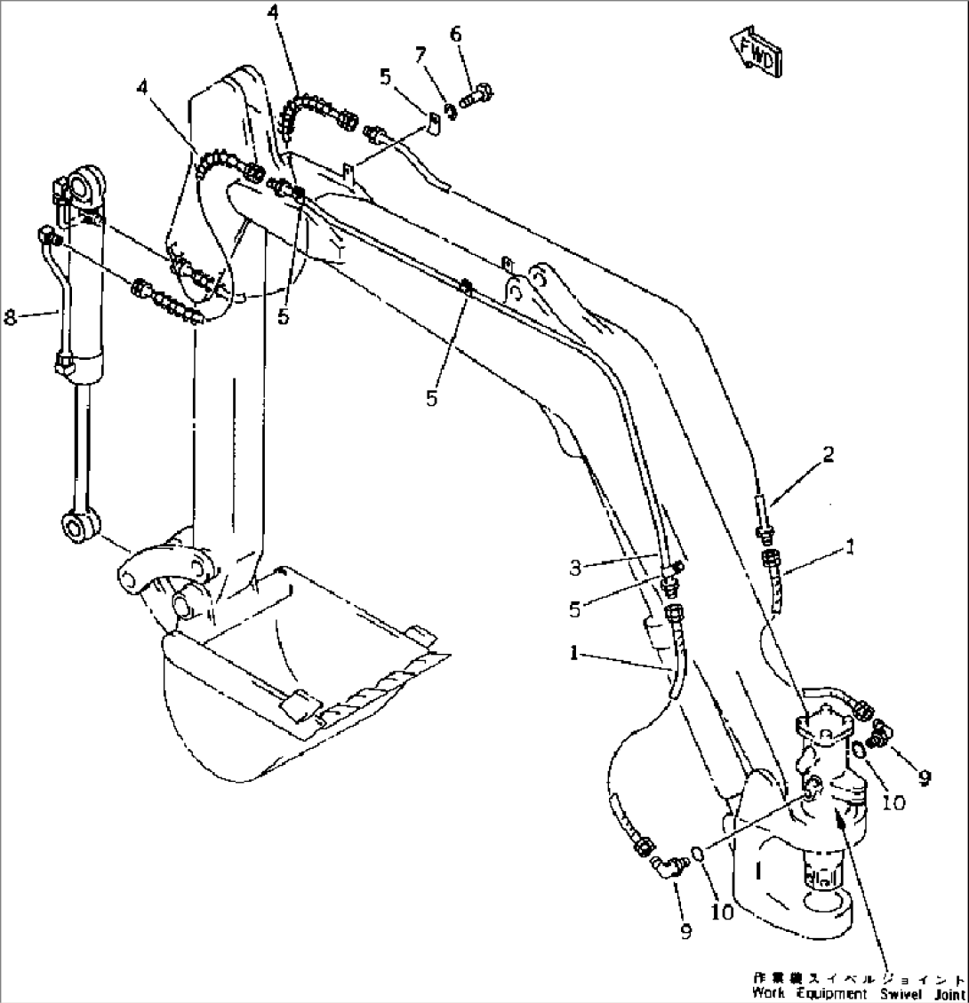 HYDRAULIC PIPING (BUCKET CYLINDER LINE) (HOE SIDE)