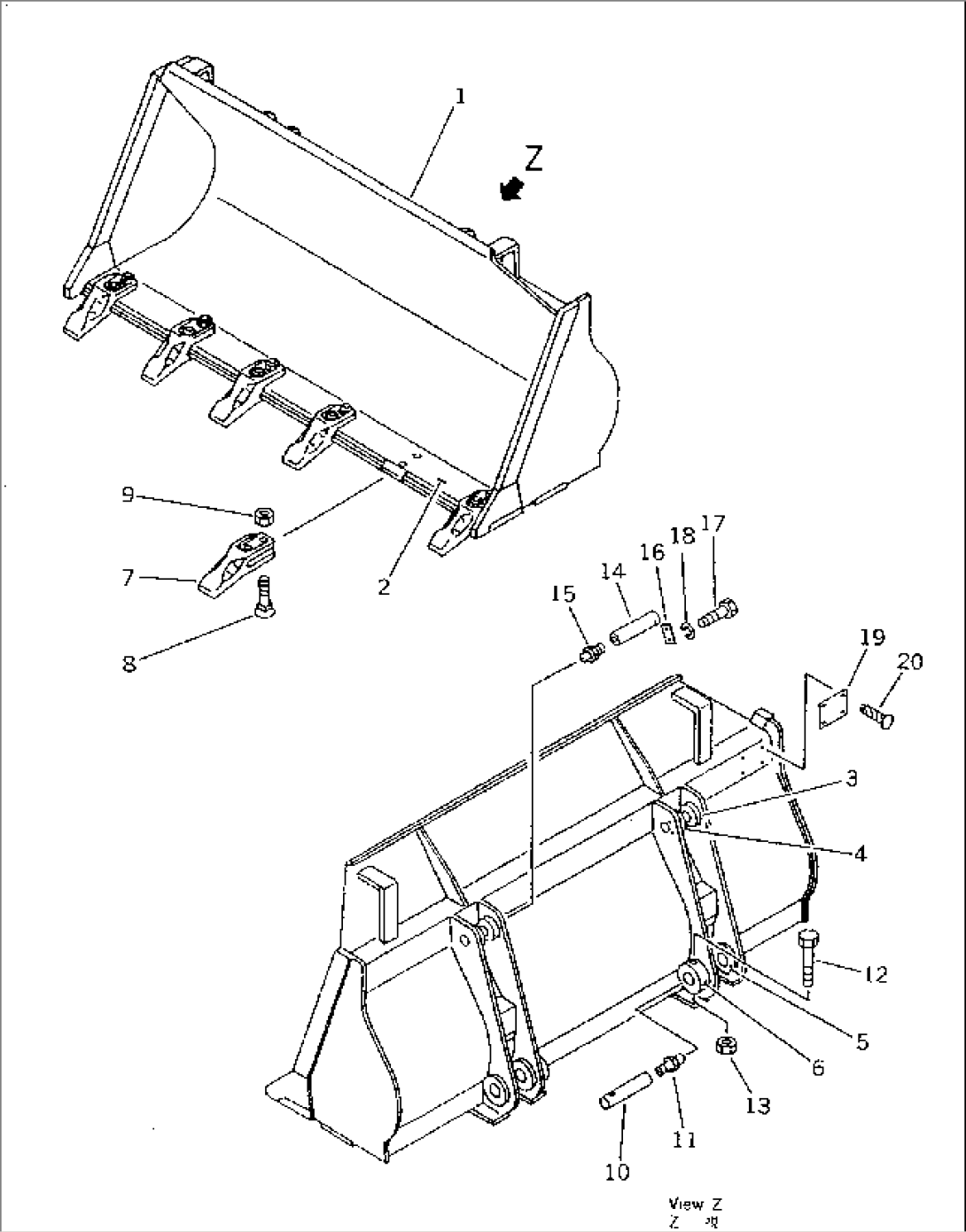 BUCKET (FOR SEMI-LONG LIFT ARM) (FOR KE AND TBG SPEC.)