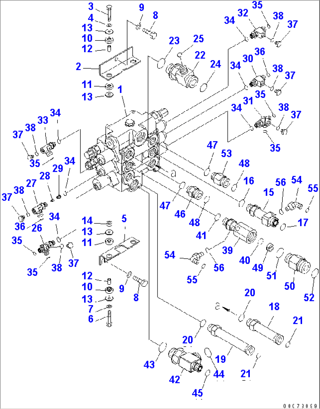 MAIN VALVE (FOR 3-SPOOL VALVE AND E.C.S.S.)(#70001-)