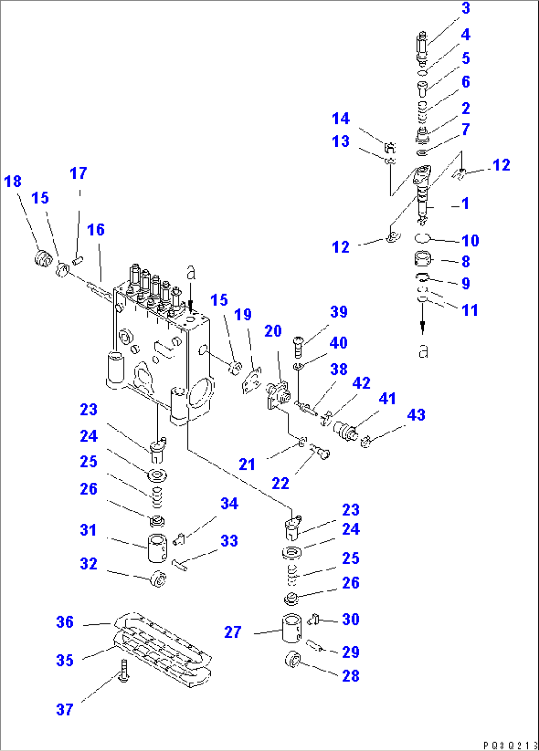 FUEL INJECTION PUMP (PUMP R.H.) (2/2) (MECHANICAL GOVERNOR SPEC.) (INNER PARTS)(#10036-10086)
