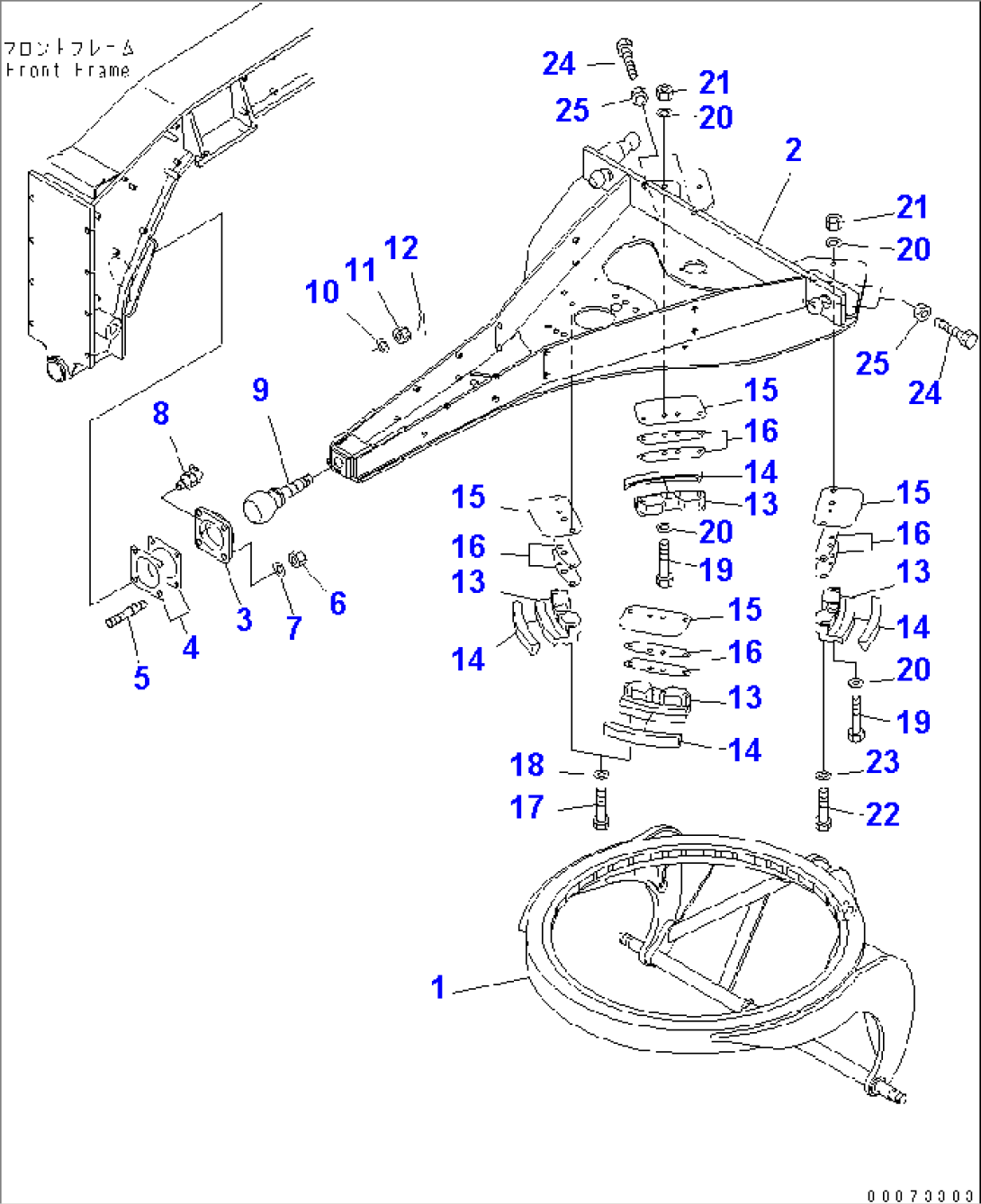 DRAWBAR AND CIRCLE SUPPORT (FOR NON IRON GUIDE PLATE)(#51001-)
