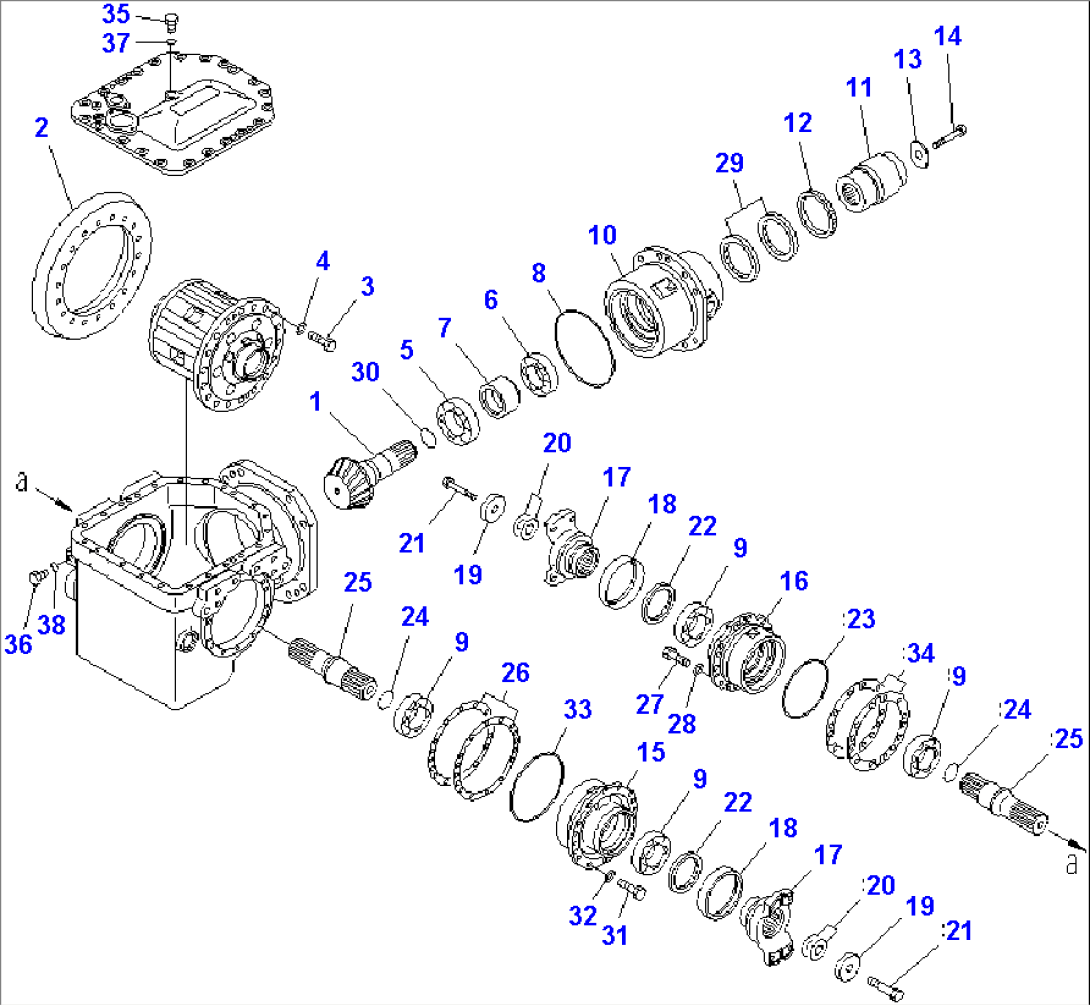 FRONT DIFFERENTIAL (PINION GEAR AND COUPLING) (LIMITED SLIP DIF.)(#2001-)