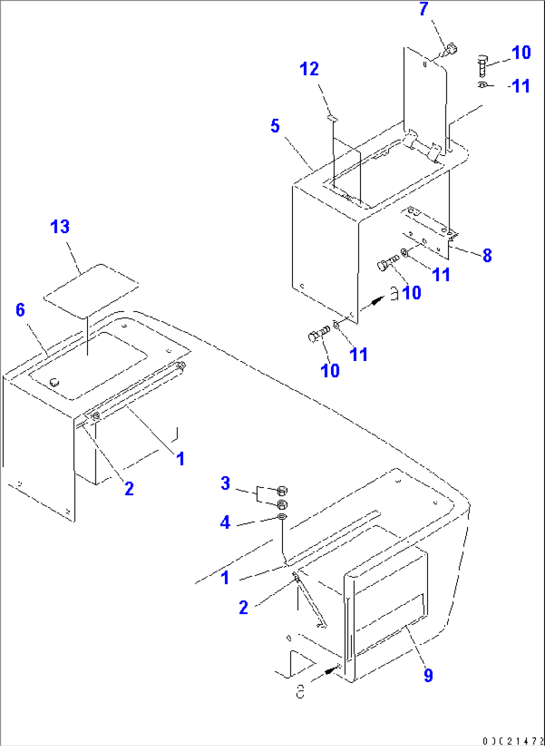 BATTERY BOX (BOX AND BATTERY MOUNTING PARTS)(#12001-)