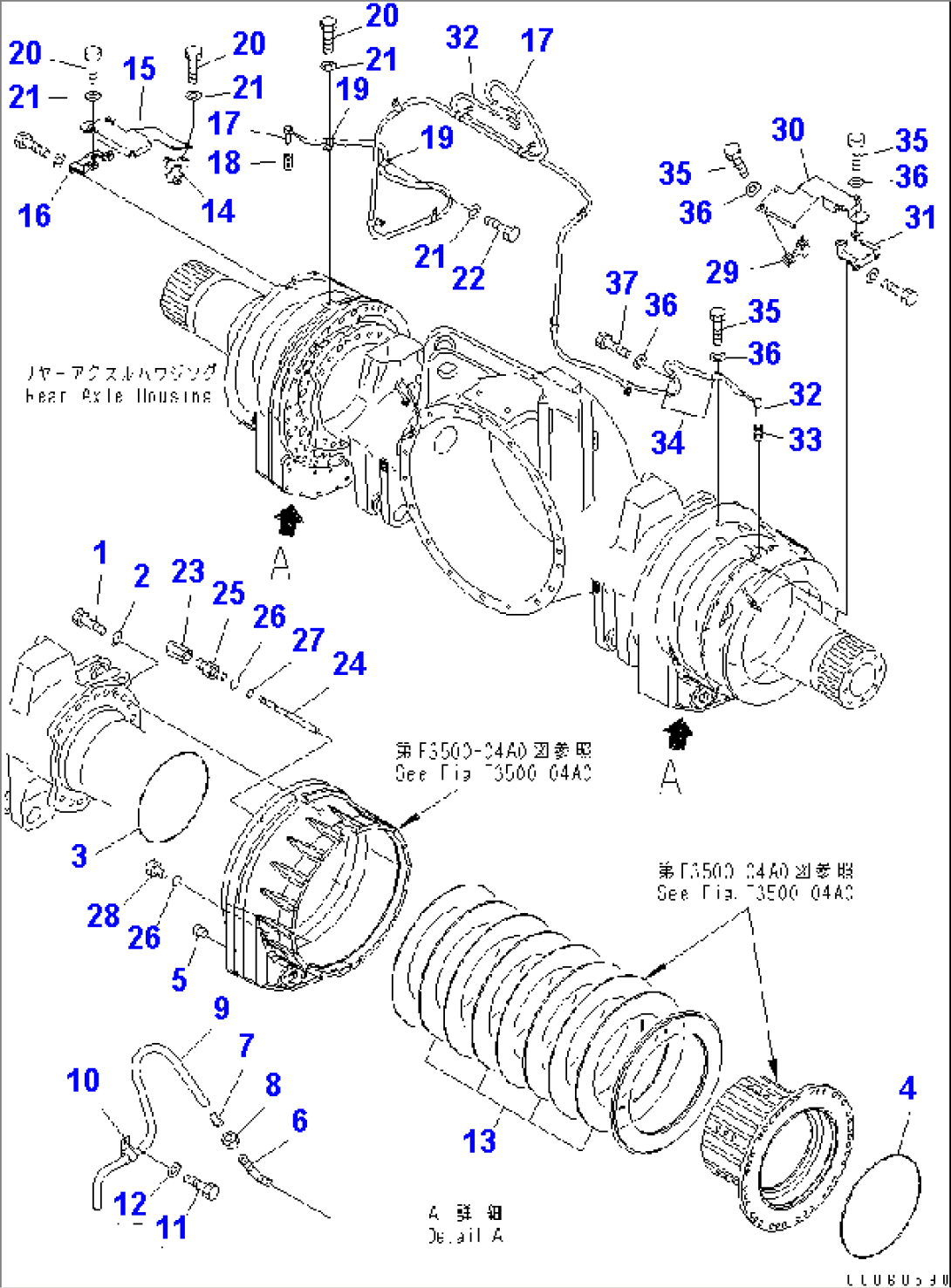 REAR AXLE (REAR WHEEL BRAKE 2/2) (WITH ASR)(#7001-)