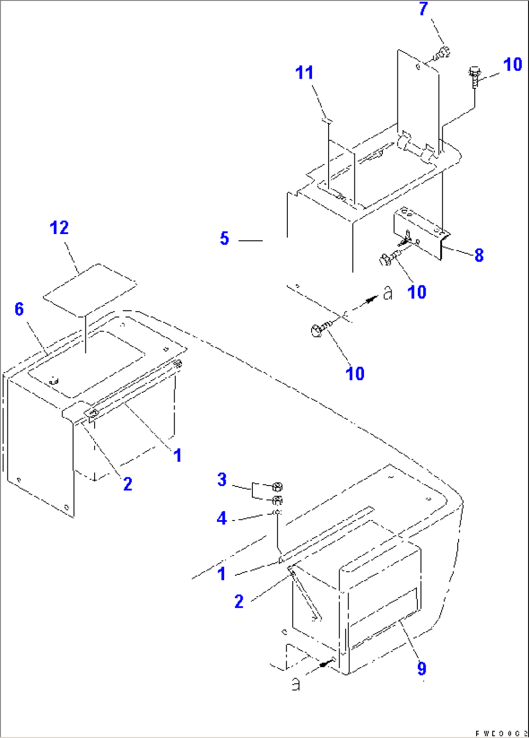 BATTERY BOX (BOX AND BATTERY MOUNTING PARTS)(#10001-11500)