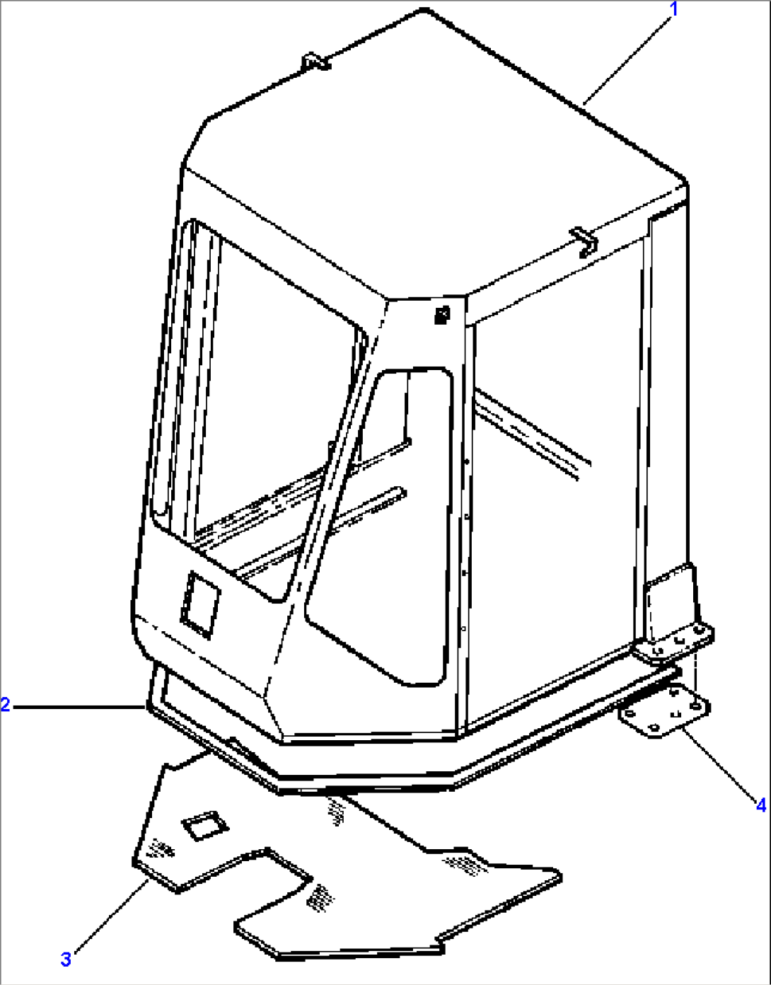 ROPS CAB MOUNTING PARTS - S/N N/A AND UP