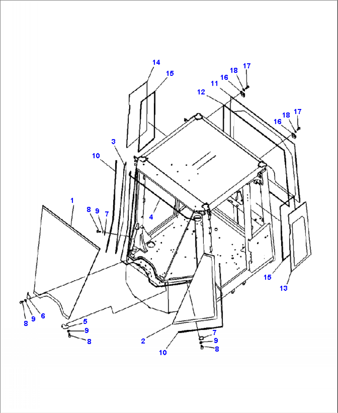 K0210-05A0 ROPS CAB WINDOW GLASS