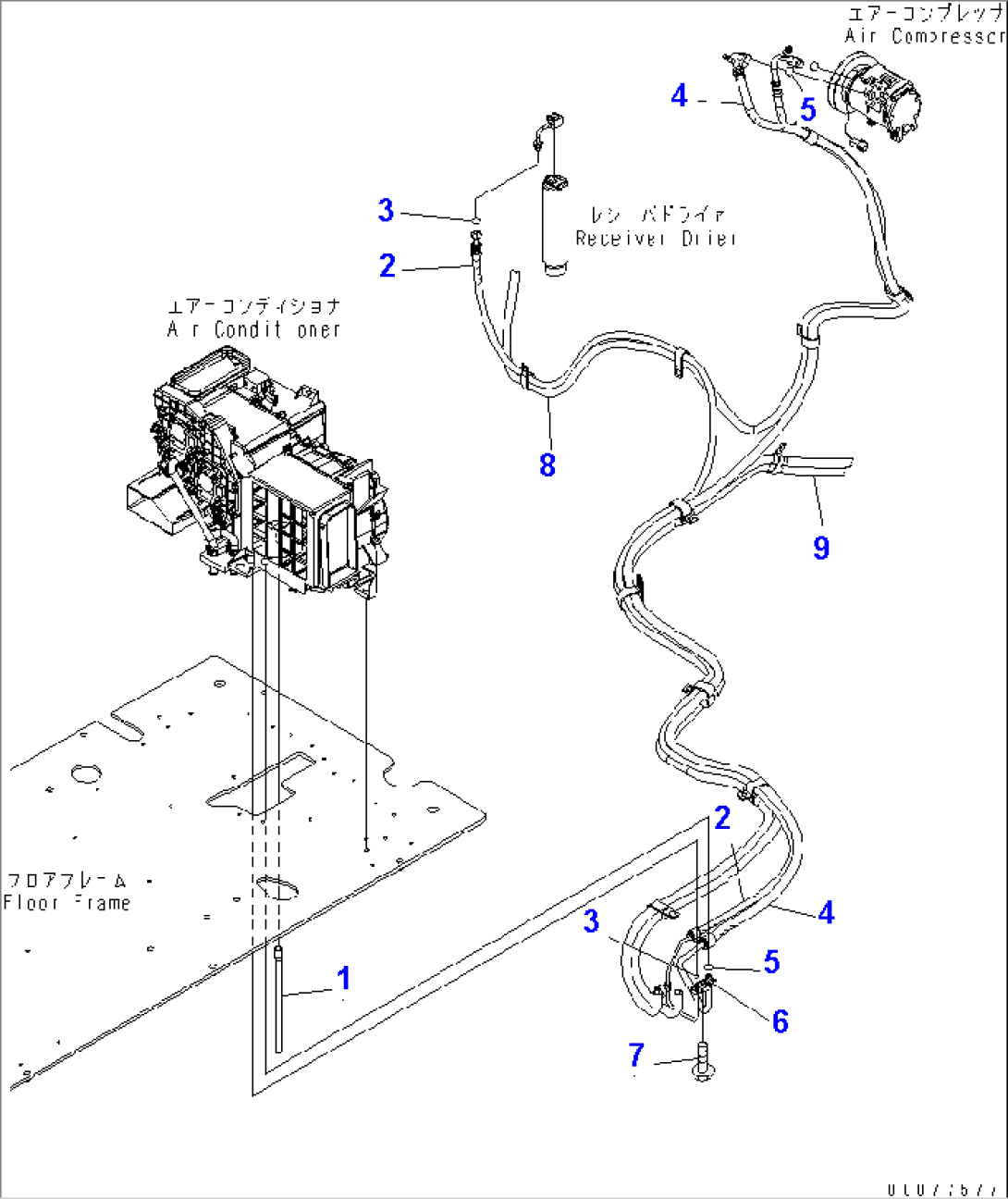 OPERATOR´S CAB (FLOOR) (AIR CONDITIONER HOSE)