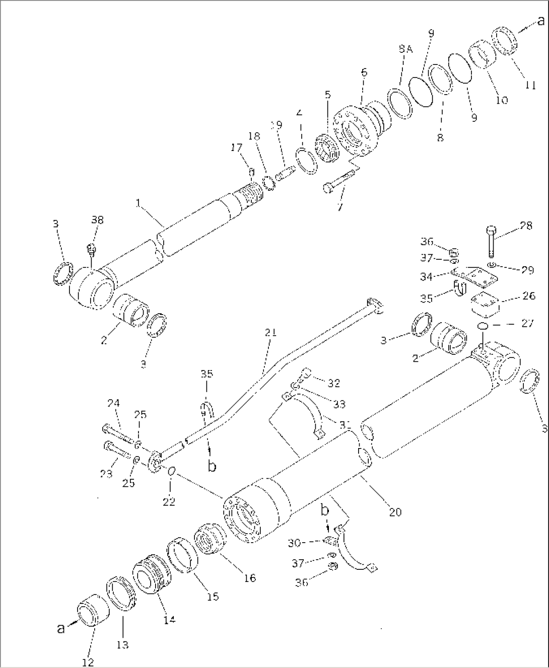 ARM CYLINDER (FOR 40 FEET LONG FRONT)(#20001-23737)