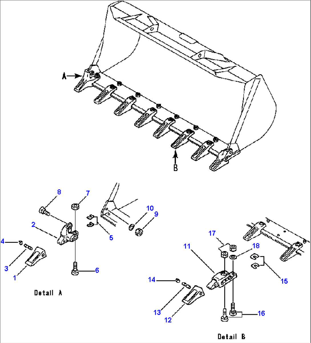 BOLT-ON BUCKET TEETH (KOMATSU)